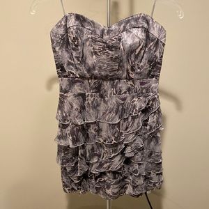 Layered purple strapless dress